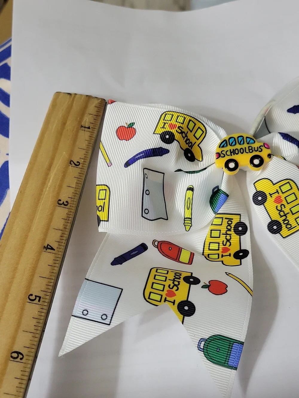 HAIR BOW CLIP SCHOOL BUS NWOT